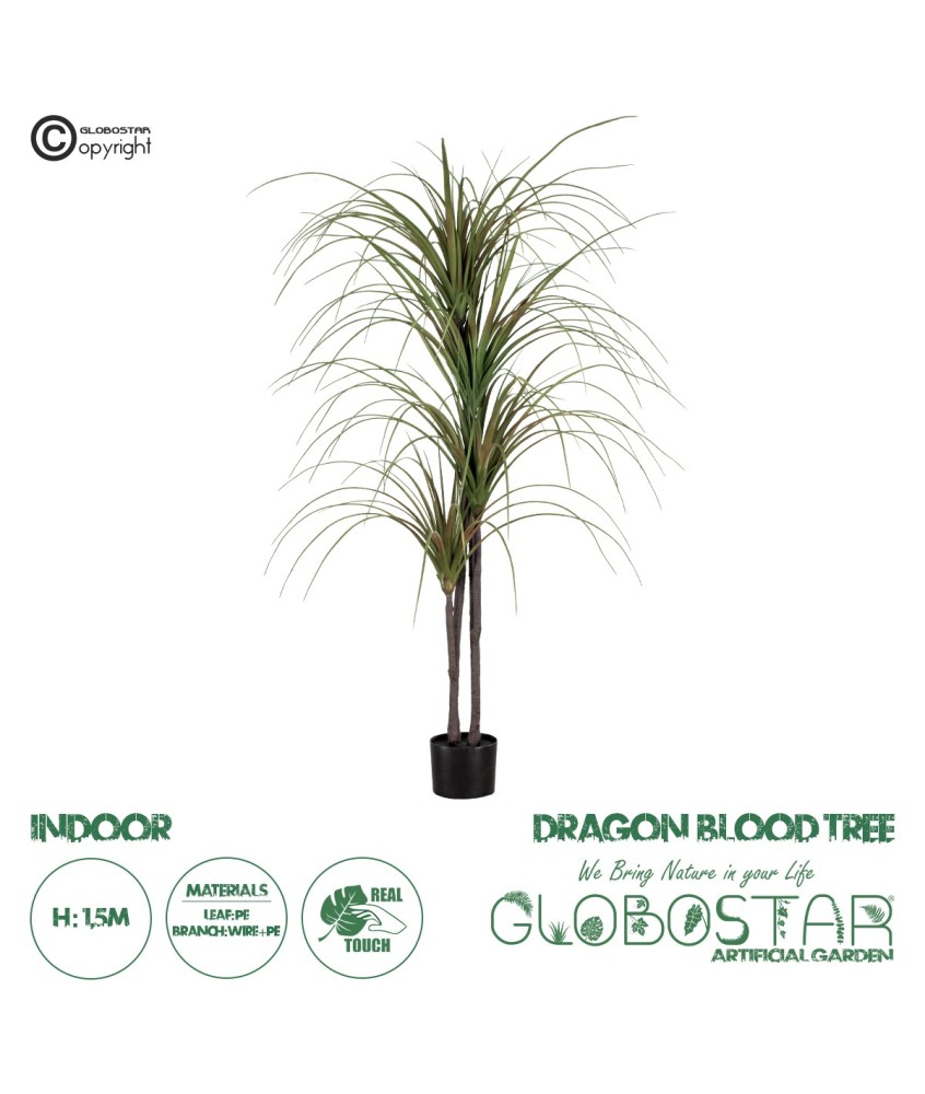 GloboStar® Artificial Garden DRAGON BLOOD TREE 20015 - Τεχνητό Διακοσμητικό Φυτό Δράκαινα Υ150cm
